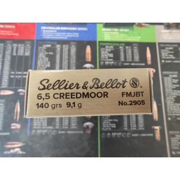 6.5 Creedmoor Sellier + Bellot 140gr FMJBT - Box of 20 6.5 Creedmoor Sellier + Bellot 140gr FMJBT - Box of 20